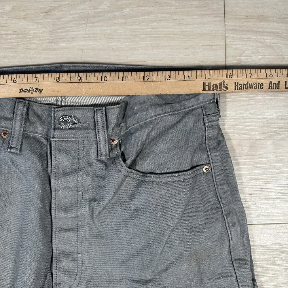 Levi's 501‎ XX Jeans Mens 32x32 Charcoal Whisker Button Fly Denim Grunge Skater